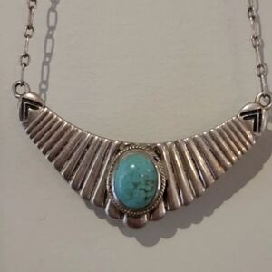 Spell rare vintage necklace .925 silver & turquoise pendant